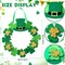 St. Patrick's Day Shamrock Door Wreath Shamrocks Wooden Hanging Sign Lucky Irish Ornament Wood Wreath